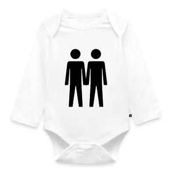 Two Guys - Organic Longsleeve Baby Bodysuit - white - Front