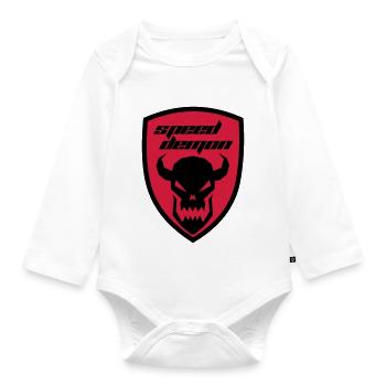 Speed Demon - Baby Bio-Langarm-Body - Weiß - Vorne