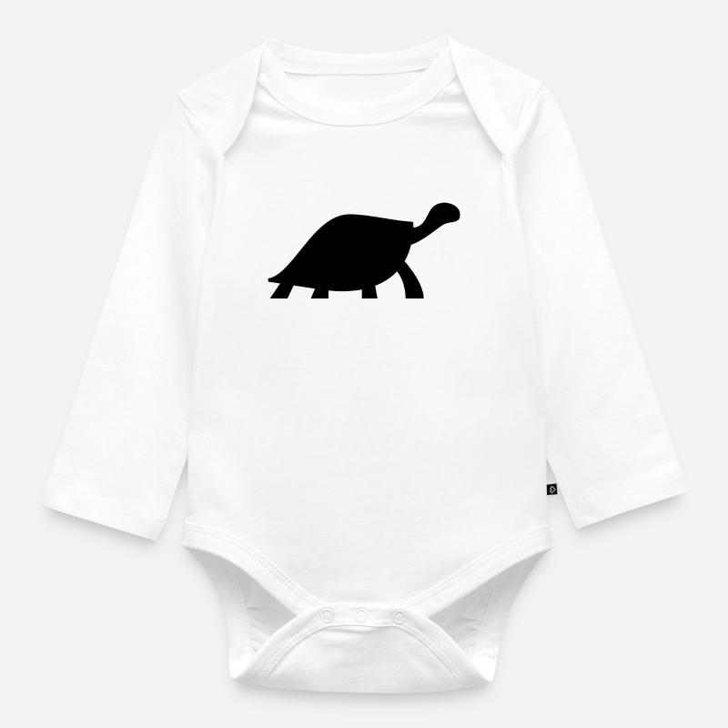 tortue - Body Bébé bio manches longues - blanc