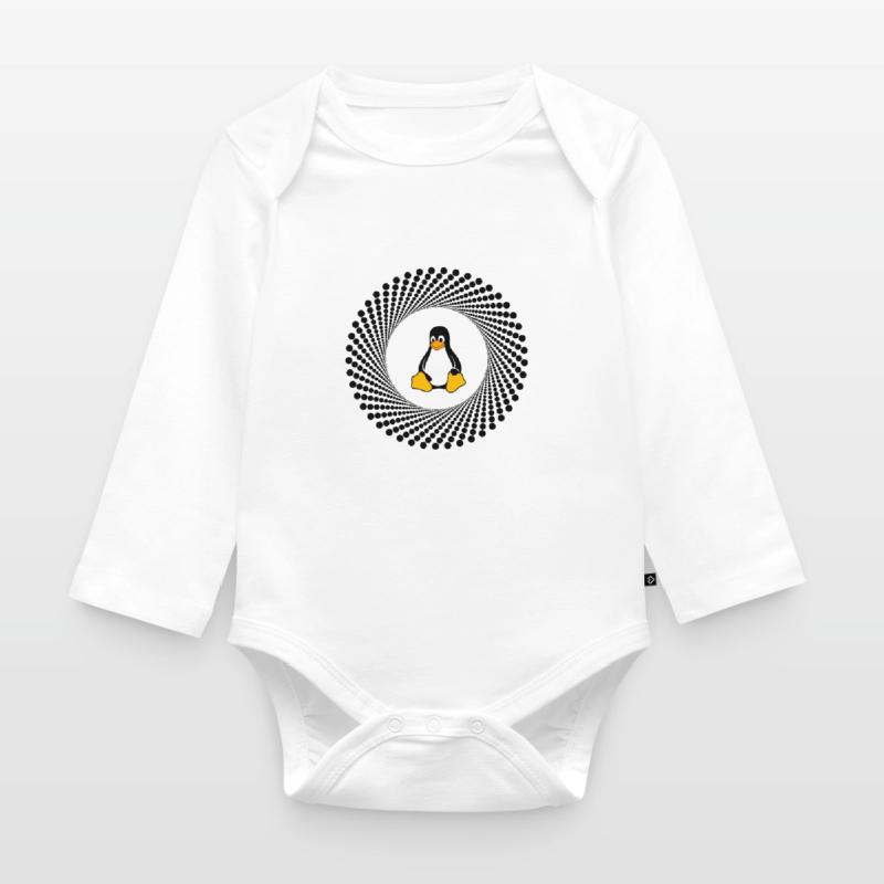 Computer System Penguin Nerd pc inside Program lo Organic Longsleeve Baby Bodysuit