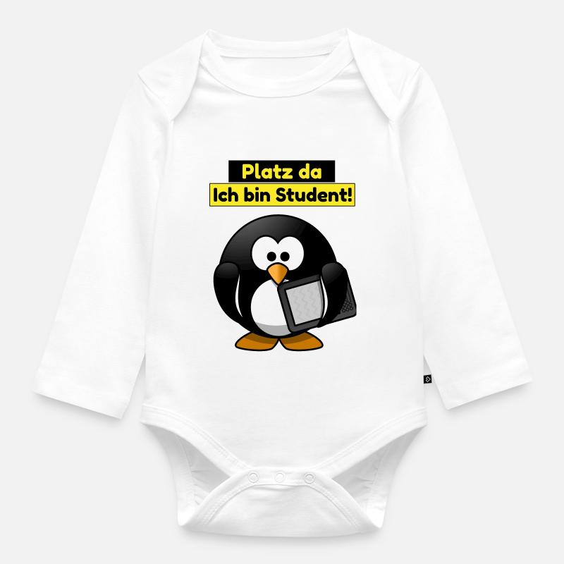 Platz da ich bin Student - Baby Bio-Langarm-Body - Weiß