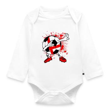 ENGLAND Fußball Nationalmannschaft WM - Baby Bio-Langarm-Body - Weiß - Vorne