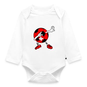 Schweiz Fußball Nationalmannschaft Geschenk - Baby Bio-Langarm-Body - Weiß - Vorne