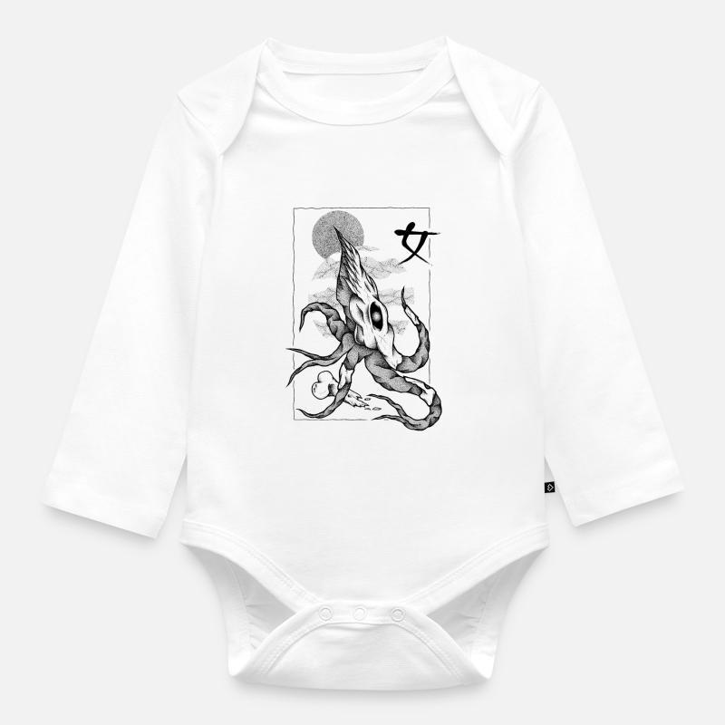 Skullsquid - Body Bébé bio manches longues - blanc