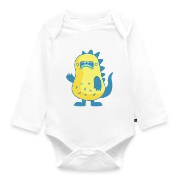 monster - Organic Longsleeve Baby Bodysuit - white - Front