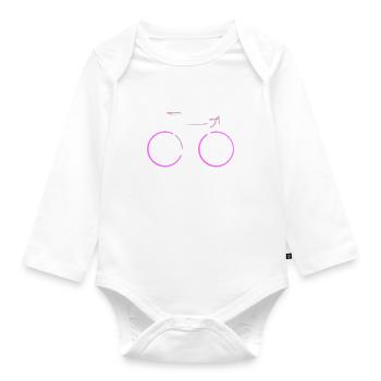 Vélo, vélo de route, cadeau de femmes de vélo - Body Bébé bio manches longues - blanc - Devant