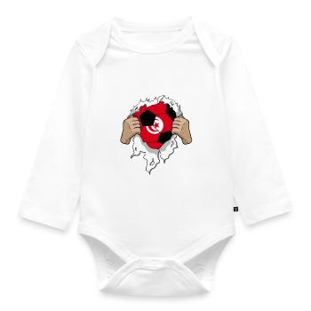 Tunisia football team gift - Organic Longsleeve Baby Bodysuit - white - Front
