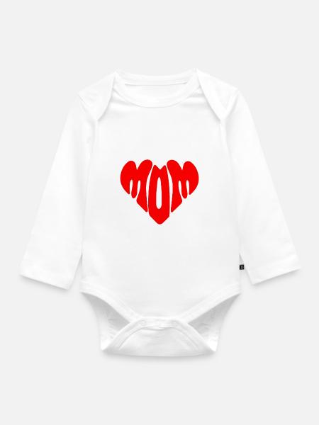 Ich liebe Mama - Muttertagsgeschenk - Baby Bio-Langarm-Body - Weiß