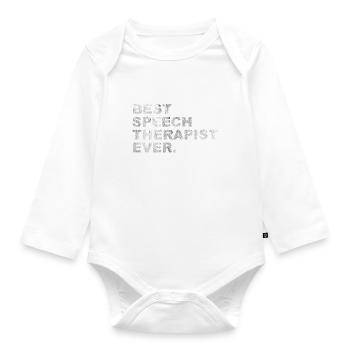 Bester Sprachtherapeut aller Zeiten Geschenk - Baby Bio-Langarm-Body - Weiß - Vorne
