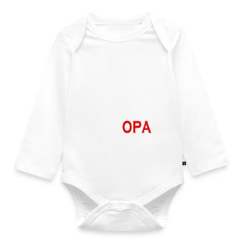 Seine Majestät der OPA betritt das Gebäude - Baby Bio-Langarm-Body - Weiß - Vorne