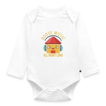 HOUSE MUSIC: House Music All Night Long - Organic Longsleeve Baby Bodysuit - white - Front