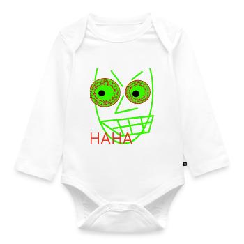 witziger Spruch für Jugendliche Geschenk kinder - Baby Bio-Langarm-Body - Weiß - Vorne