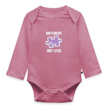 DIFFERENT - NOT LESS ! AUTISME - Body Bébé bio manches longues - mauve - Devant