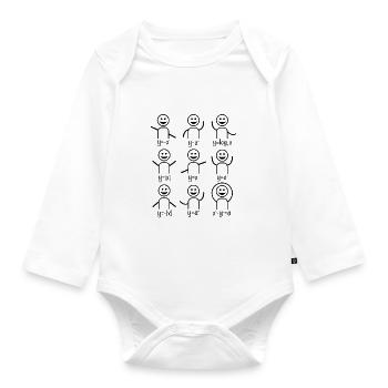Mathelehrer Algebra Tanz - Baby Bio-Langarm-Body - Weiß - Vorne