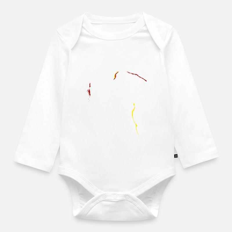 Pferd Mädchen Silhouette - Baby Bio-Langarm-Body - Weiß