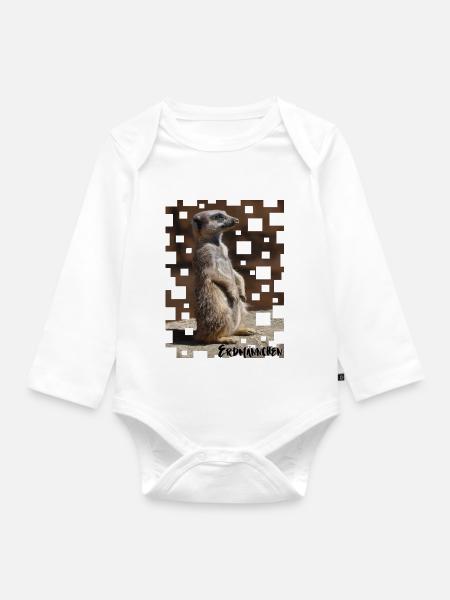 Erdmännchen - Baby Bio-Langarm-Body - Weiß