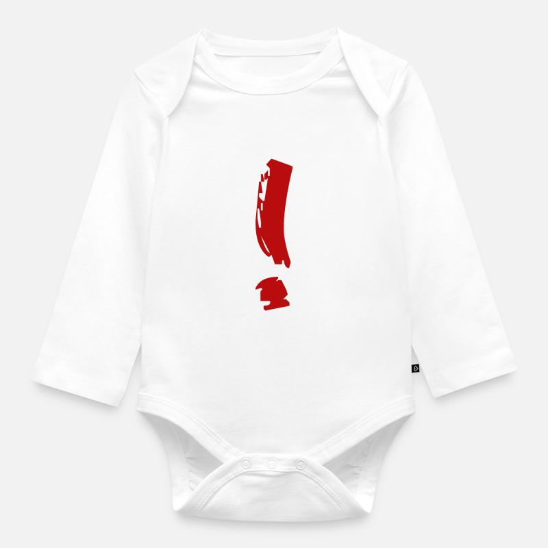 Exclamation point 6 - Organic Longsleeve Baby Bodysuit - white