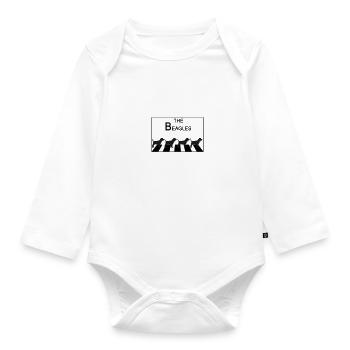 The Beagles - Hunde - Zebrastreifen - Baby Bio-Langarm-Body - Weiß - Vorne