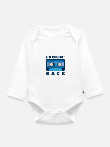 Zurück Gucken Vergangenheit - Baby Bio-Langarm-Body - Weiß