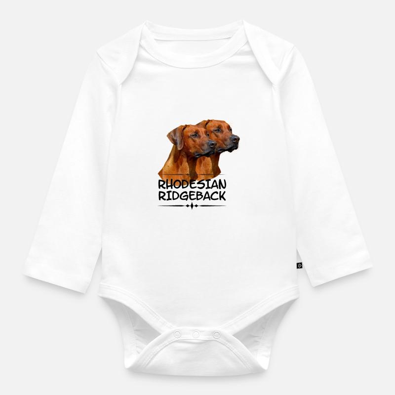 Rhodesian Ridgeback - Baby Bio-Langarm-Body - Weiß