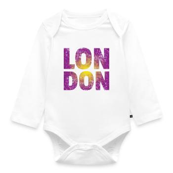 Londres - Body Bébé bio manches longues - blanc - Devant