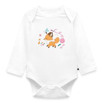 Fuchs T-Shirt für Kunsthandwerker Handarbeit - Baby Bio-Langarm-Body - Weiß - Vorne