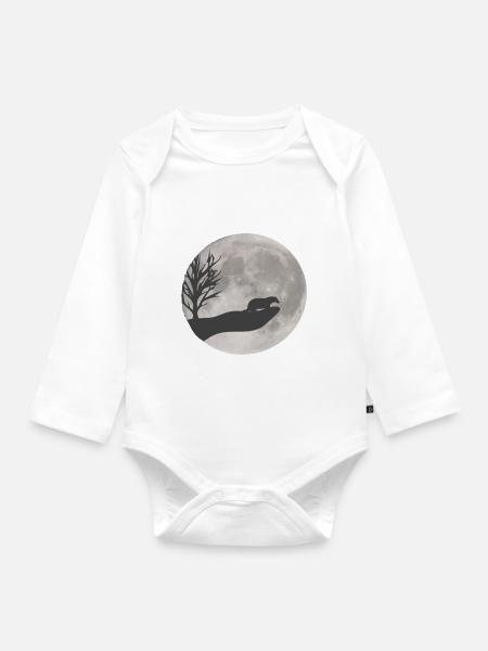Dachs Zeichnung - Baby Bio-Langarm-Body - Weiß