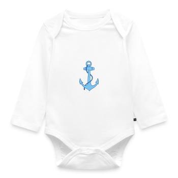 I Am Captain White - Organic Longsleeve Baby Bodysuit - white - Front