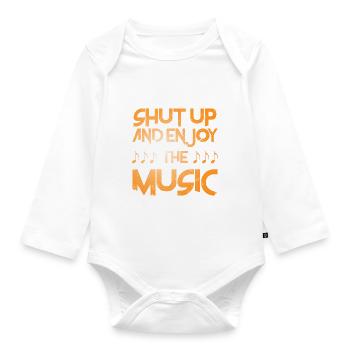 musique - Body Bébé bio manches longues - blanc - Devant