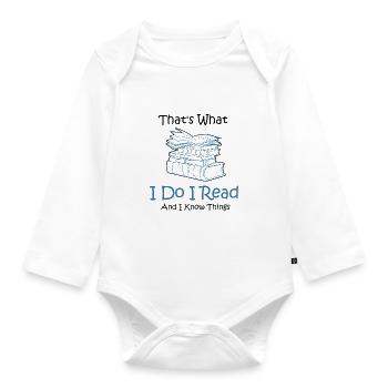 Bücher - Baby Bio-Langarm-Body - Weiß - Vorne