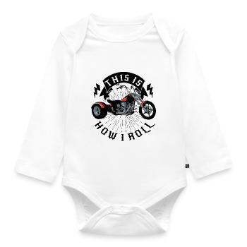 Biker Motocycliste Moto Trike Shopper - Body Bébé bio manches longues - blanc - Devant