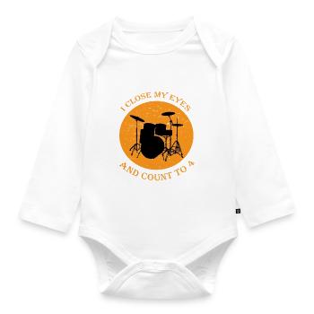 Drummer Drummer Musical Instrument - Organic Longsleeve Baby Bodysuit - white - Front