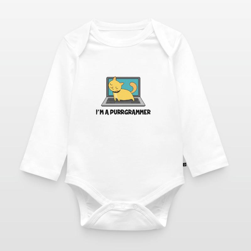 Cadeau de Nerd d'ordinateur de programmeur de chat de chat Body Bébé bio manches longues