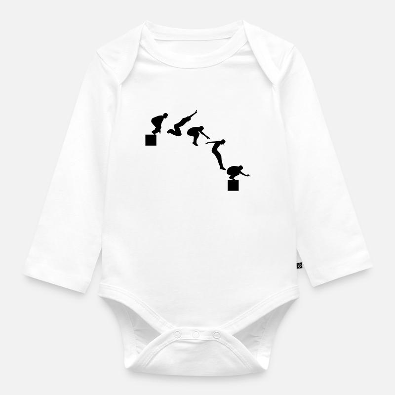 Parkour - Body Bébé bio manches longues - blanc