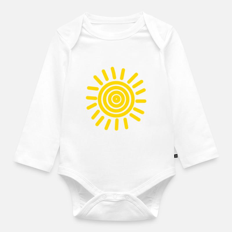 soleil - Body Bébé bio manches longues - blanc