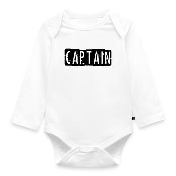 captain - Organic Longsleeve Baby Bodysuit - white - Front