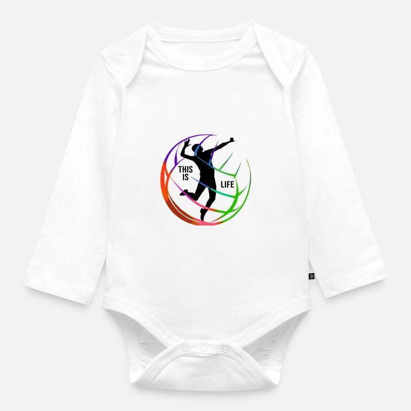 volley-ball - Body Bébé bio manches longues - blanc