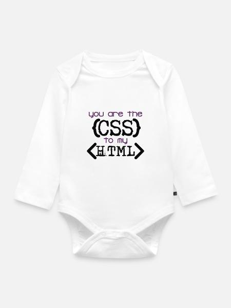 Css zu Html - Baby Bio-Langarm-Body - Weiß