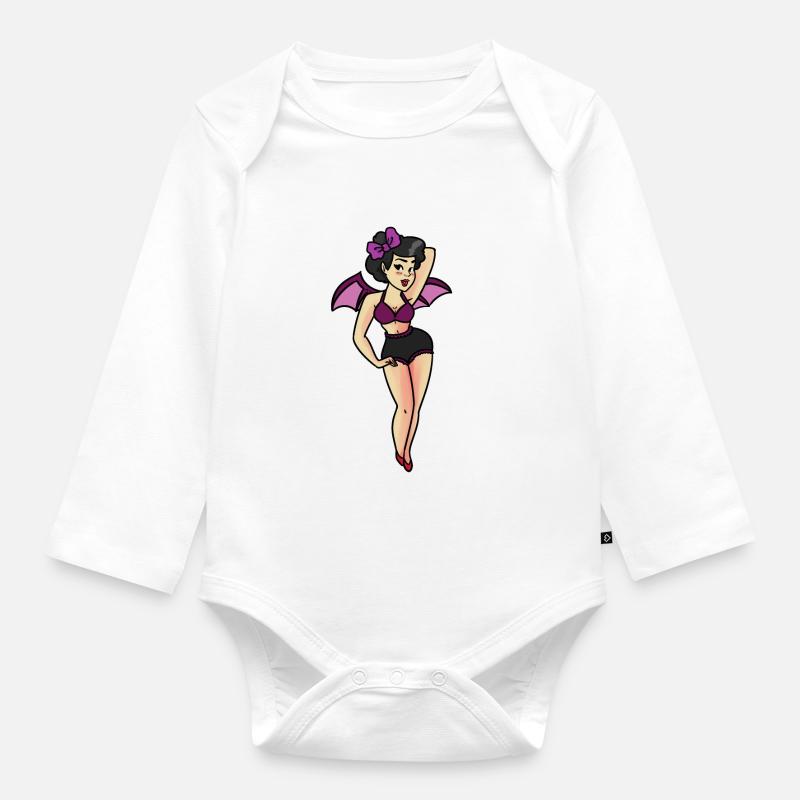 VAMPIRE CHICK - Baby Bio-Langarm-Body - Weiß