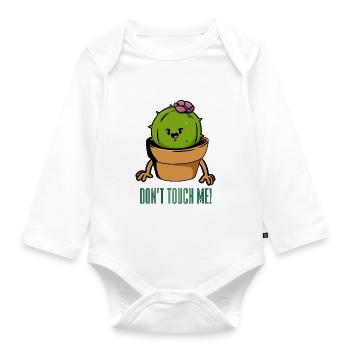 Do not Touch Me Do not touch me - Organic Longsleeve Baby Bodysuit - white - Front