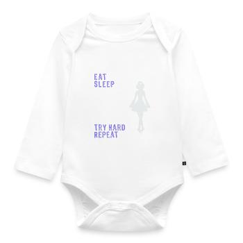Awesome Girls Irish Dance Geschenk essen Schlaf wiederholen - Baby Bio-Langarm-Body - Weiß - Vorne