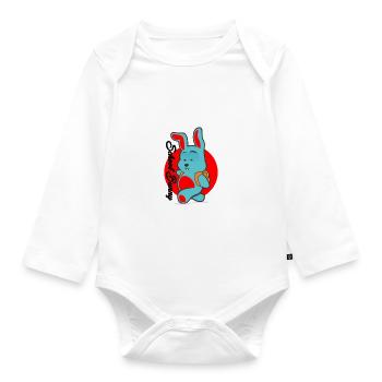 School Bunny school bunny - Organic Longsleeve Baby Bodysuit - white - Front