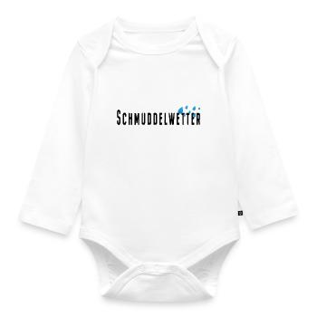 Schmuddelwetter Regen Winter Herbst Hamburg Norden - Baby Bio-Langarm-Body - Weiß - Vorne