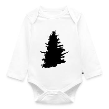 Tree, wood, forest - Organic Longsleeve Baby Bodysuit - white - Front