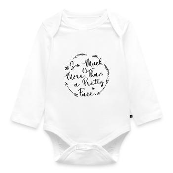 Feminism female power - Organic Longsleeve Baby Bodysuit - white - Front