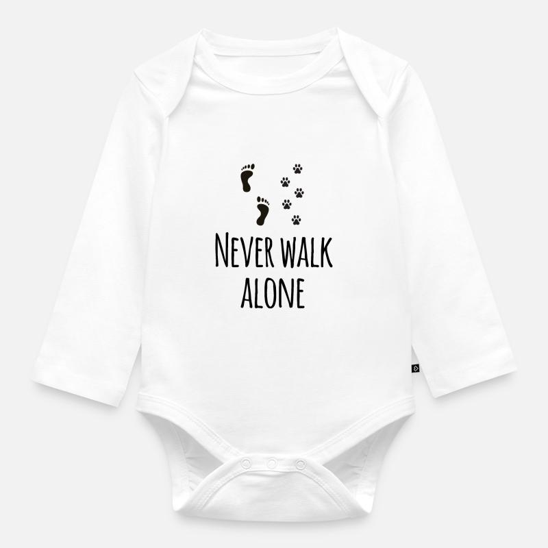 never walk alone - Baby Bio-Langarm-Body - Weiß