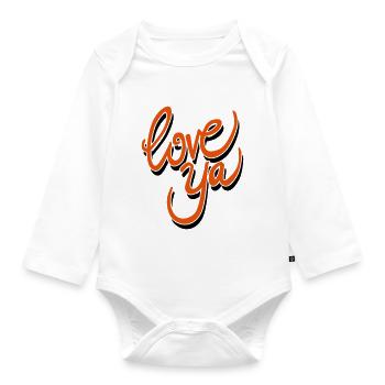love ya - Organic Longsleeve Baby Bodysuit - white - Front
