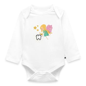 Tooth fairy tooth fairy wobble tooth Magic children teeth - Organic Longsleeve Baby Bodysuit - white - Front