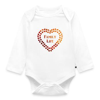 Love Family Life at Evening Sun Family and Friends - Organic Longsleeve Baby Bodysuit - white - Front