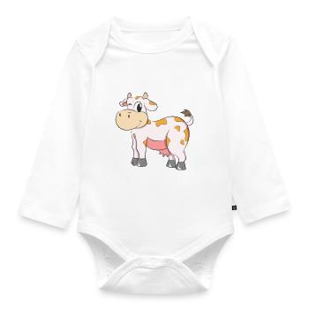 Cow Wink - Organic Longsleeve Baby Bodysuit - white - Front